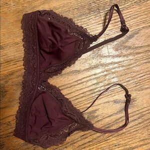 Auden Purple Lace Trim Triangle Bra